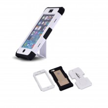Walleva White Shock Resistant+Stand Case For iPhone 5